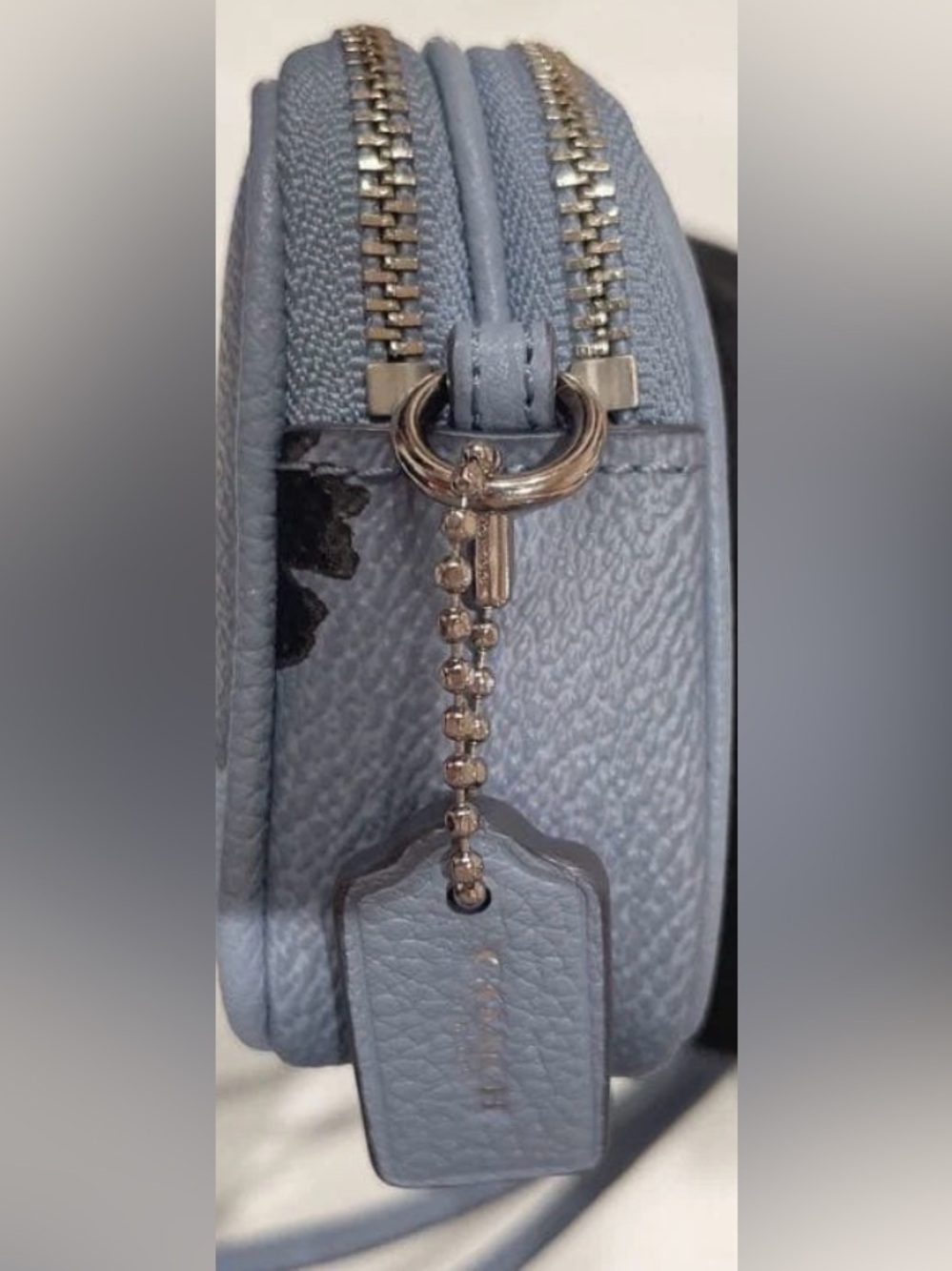 Coach Light Blue Floral Leather Crossbody Bag - Picture 6 of 9